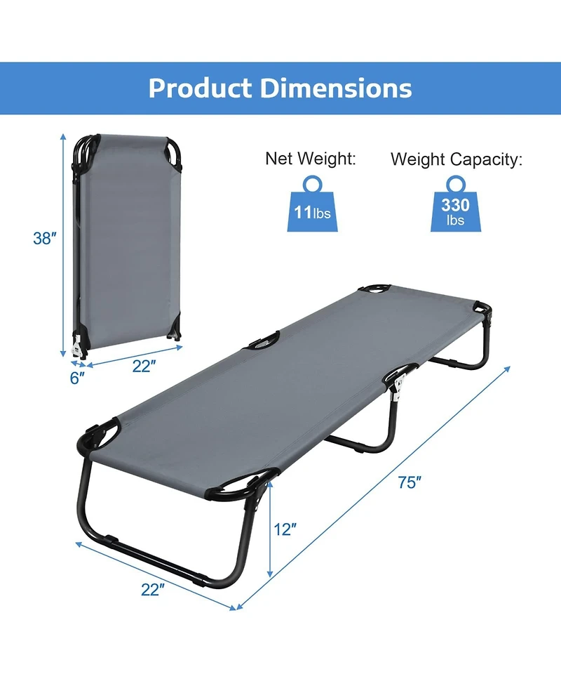 Mecale Outdoor Folding Camping Bed Cot for Sleeping, Hiking, Travel, Portable
