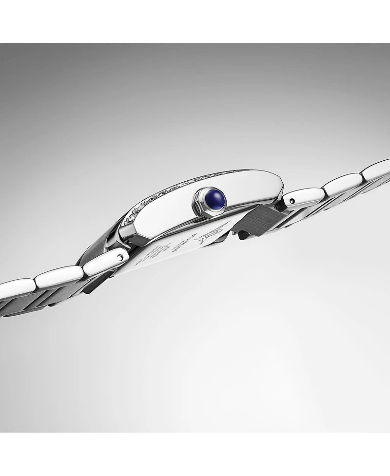 Stuhrling Elan 4088.1 Women s Rectangular Quartz Watch, Silver-Tone Stainless Steel Bracelet, Roman Numeral Dial & Date