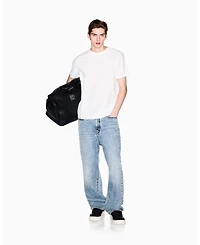 A|X Armani Exchange Men's Short Sleeve Mercerized Cotton All Over Logo T-Shirt