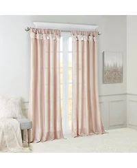 Laoties Twist Tab Faux Silk Window Curtain Panel, 50" W x 84" H, Single Panel