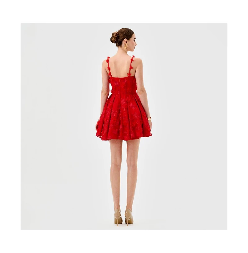 Bariano Women's Penni 3D Floral Mini Dress