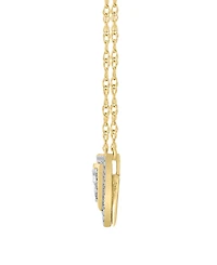 Macy's Diamond Pendant Necklace (1/5 ct. t.w.) in 10k Yellow Gold Over White Rhodium