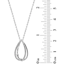 Macy's Diamond (1/3 ct. t.w.) Pendant Necklace in 14k White Gold White Rhodium