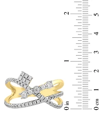 Macy's Diamond Ring (1/2 ct. t.w.) in 10k Yellow Gold White Rhodium