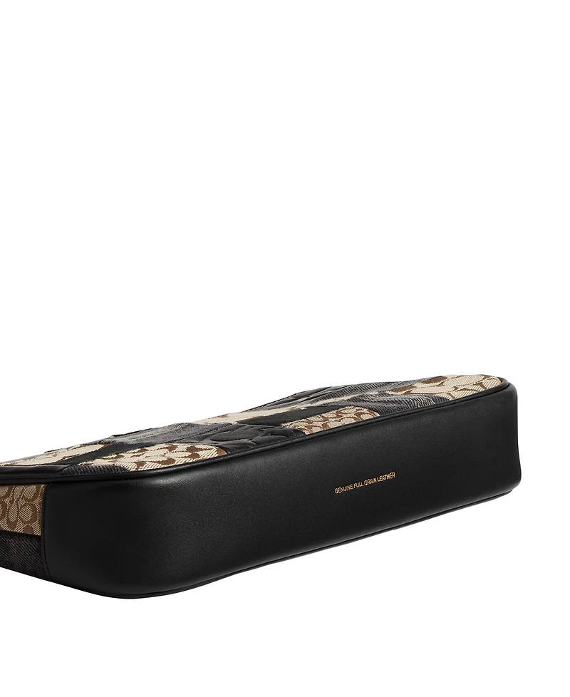 Coach Plaza Small Patchwork Signature Jacquard Shoulder Bag 25