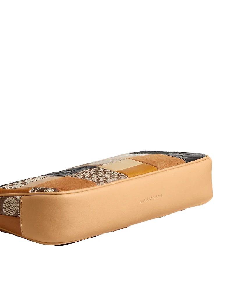 Coach Plaza Small Patchwork Signature Jacquard Shoulder Bag 25