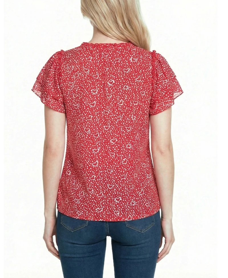 Ny Collection Petite Double Flutter Sleeve Blouse