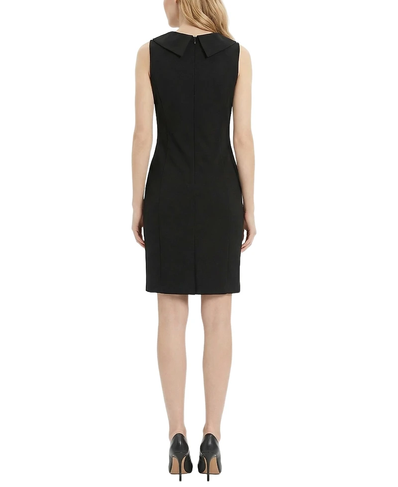 Ny Collection Petite Sleeveless Shawl Collar Dress
