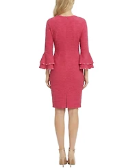 Ny Collection Petite Long Sleeve Dress With Bell Cuffs
