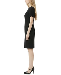Ny Collection Petite Pleated Short-Sleeve Dress