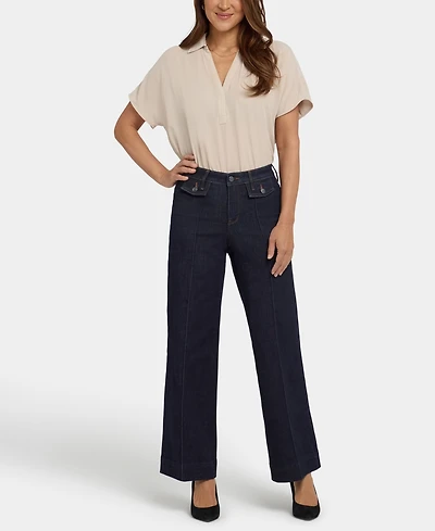 Nydj Petite Teresa Wide-Leg Seam Jeans