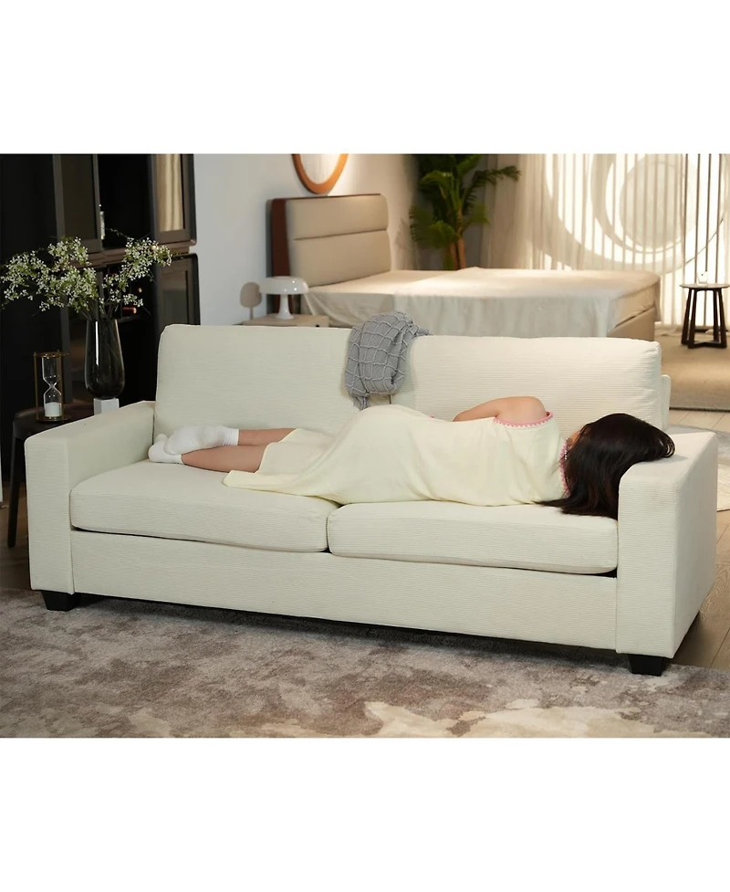 gaomon Comfy Corduroy Couches, Modern Upholstered Sofa with Wide Armrests, Cloud Couch with Deep Seat Sofa, Sturdy Structure