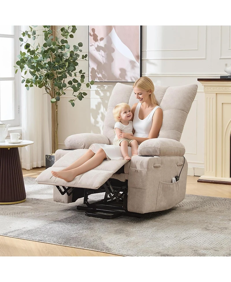 gaomon Power Lift Recliner Chair for Elderly - Electric Massage and Heat Recliner with 45° Assist Stand