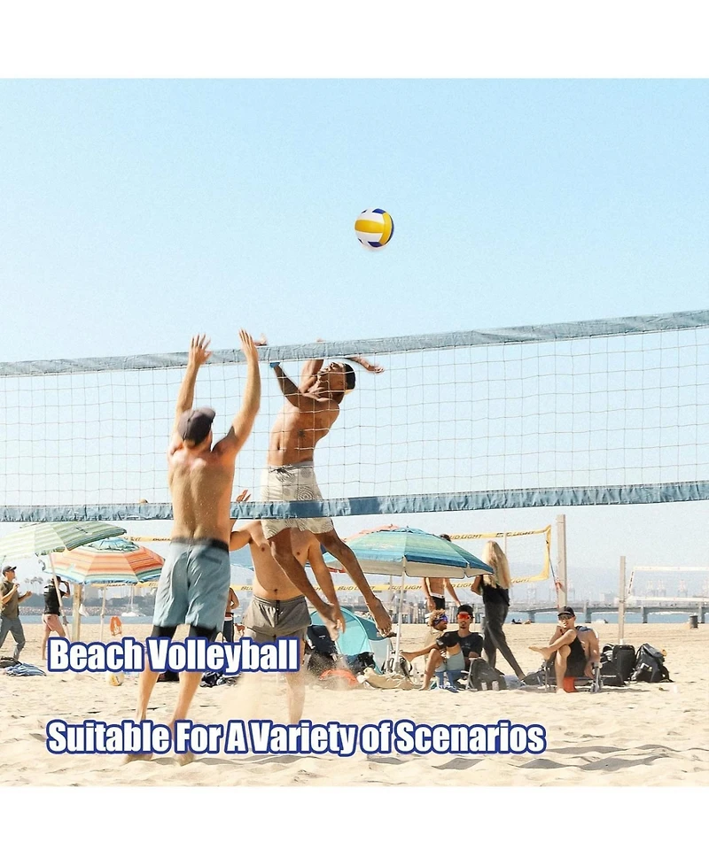 Magicorange Official Size 5 Volleyball with Premium Pu Leather and Soft Touch Surface Includes Ball Pump Inflation Needle and Mesh Carrying Bag