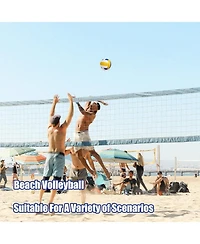 Magicorange Official Size 5 Volleyball with Premium Pu Leather and Soft Touch Surface Includes Ball Pump Inflation Needle and Mesh Carrying Bag