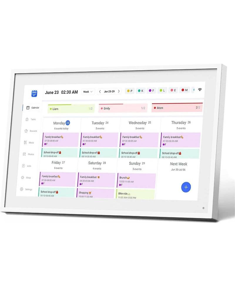 Mezed 15.6 Inch Smart Digital Calendar and Photo Frame Hd Touch Screen Family Organizer with Meal Planner Duty Chart To Do List and Weather
