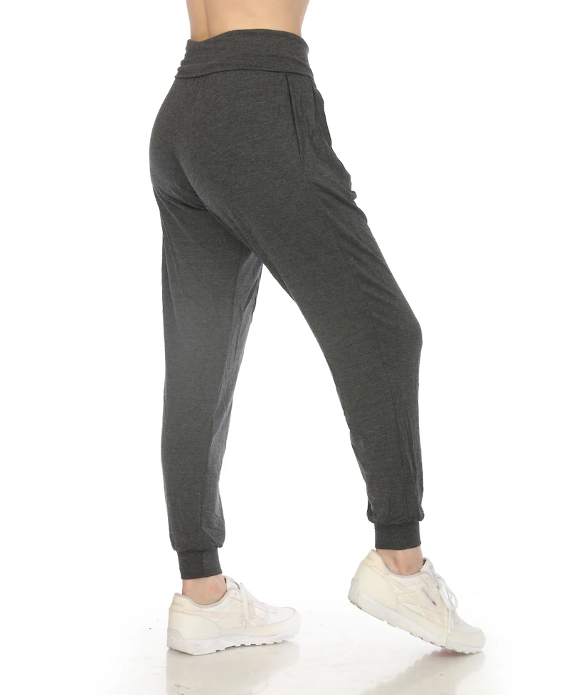 White Mark Women's High-Waist Pleated Lounge Pants