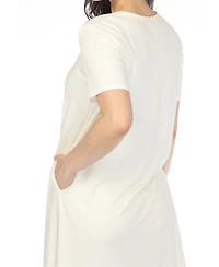 White Mark Women's Crew Neck T-Shirt Dress