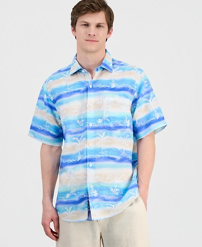 Tommy Bahama Men's Sand Palma Batik Printed Short-Sleeve Shirt