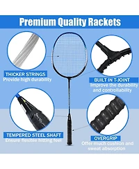 Magicorange Badminton Rackets Set of 4 for Backyard Games Includes 4 Racquets 4 Nylon Shuttlecocks 4 Grip Tapes and Carrying Bag for Adults