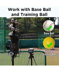 Furlihong Dual Wheel Baseball Pitching Machine with Adjustable Speed, 40–68 Mph Performance and Tripod Base for Professional Training