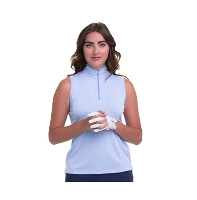 Ep Ny Women's Convertible Mock Zip Golf Polo