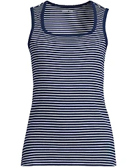 Lands' End Women's Micro Rib Square Neck Tank Top