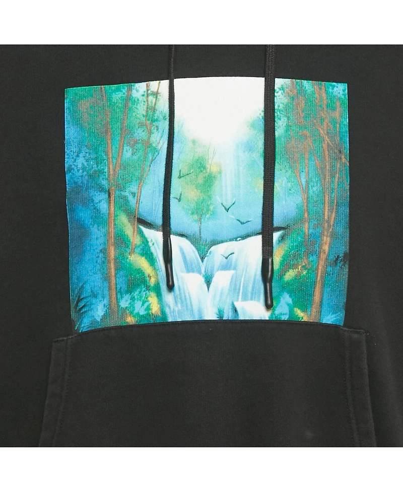 Pre-Owned Off-White Men's Black Waterfall Print Cotton Hoodie