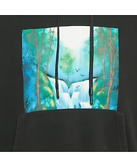 Pre-Owned Off-White Men's Black Waterfall Print Cotton Hoodie