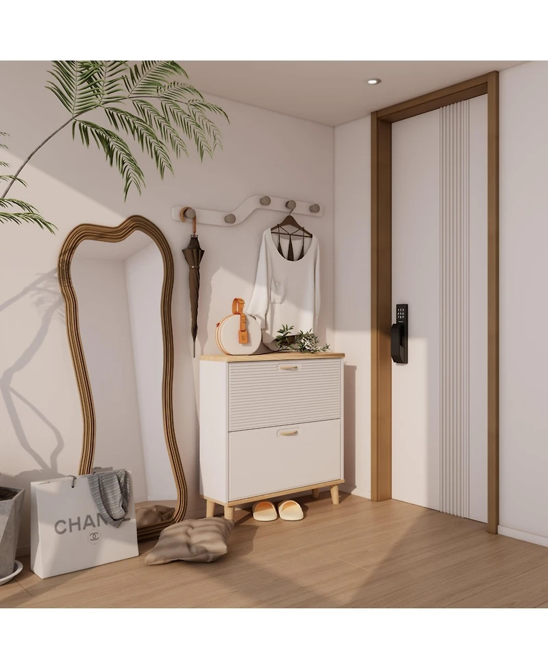 Boyel Living Shoes Storage Cabinet for Entryway Slim Freestanding Shoe Organizer