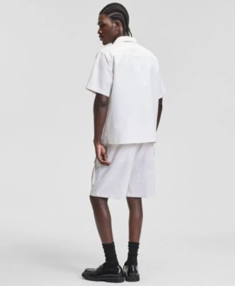 Mode Of One Mens Pull On 9 Utility Shorts Linen Blend Relaxed Utility Shirt Macys Exclusive