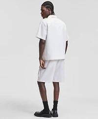 Mode Of One Mens Pull On 9 Utility Shorts Linen Blend Relaxed Utility Shirt Macys Exclusive
