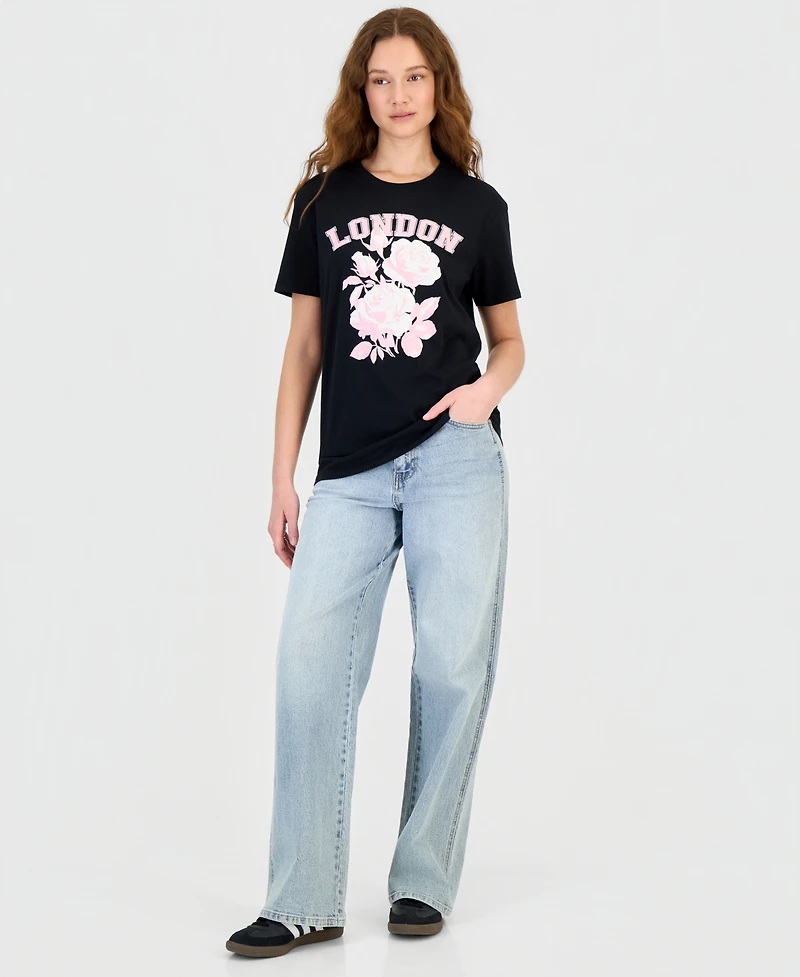 Self Esteem Juniors' London Rose Graphic Print T-Shirt