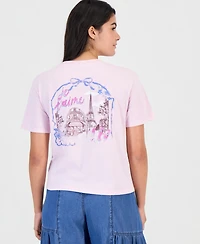 Rebellious One Juniors' Eiffel Tower Graphic Print T-Shirt