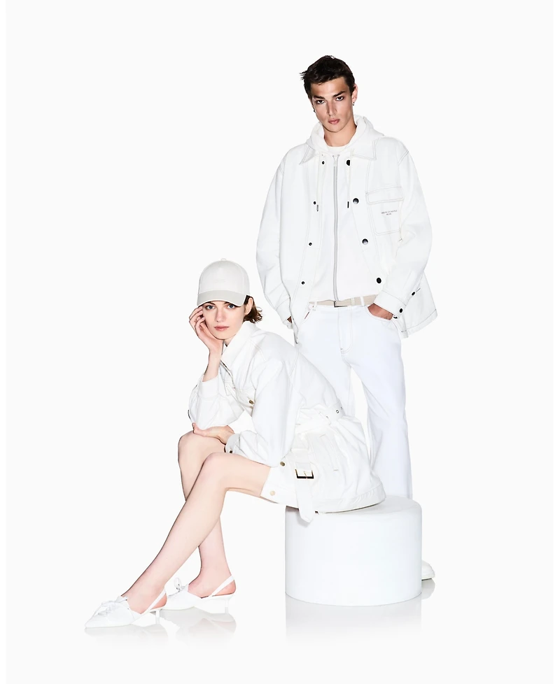 A|X Armani Exchange Men's White Edition Full Zip Sweatshirt