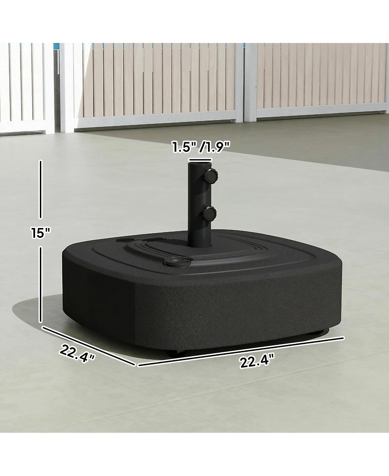 Outsunny Patio Umbrella Base with Wheels, for 1.5"/1.9" Poles