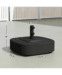 Outsunny Patio Umbrella Base with Wheels, for 1.5"/1.9" Poles