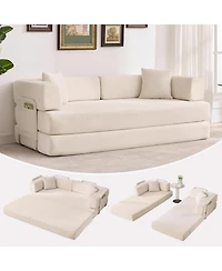 gaomon Convertible Couch - 78.7" Folding Sofa Bed with 2 Pillows, No Assembly Required for Living Room, Bedroom