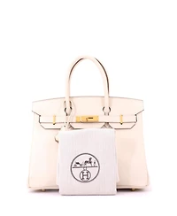 Pre-Owned HERMES Birkin 30 Handbag Light Epsom with Gold Hardware