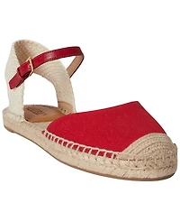 Lauren Ralph Women's Robby Canvas Espadrille Ankle Strap Flats