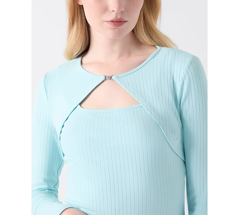 Guess Women's Wren Cutout Long-Sleeve Knit Top