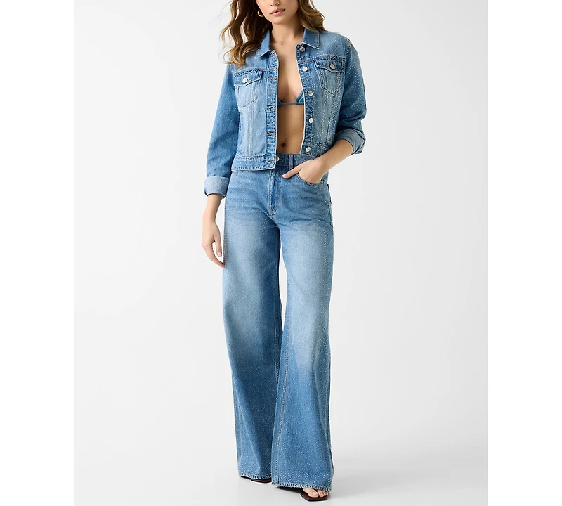 Guess Women's Alba High-Waist Wide-Leg Jeans