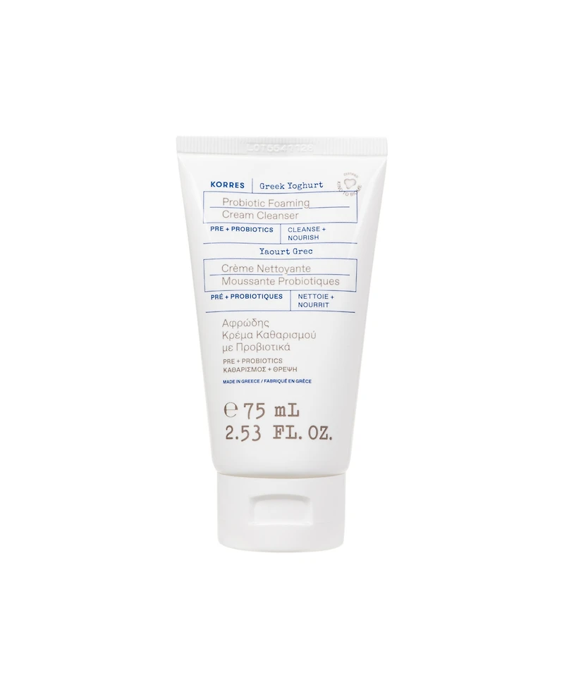 Korres Travel-Size Greek Yoghurt Foaming Cream Cleanser, 2.54 oz.
