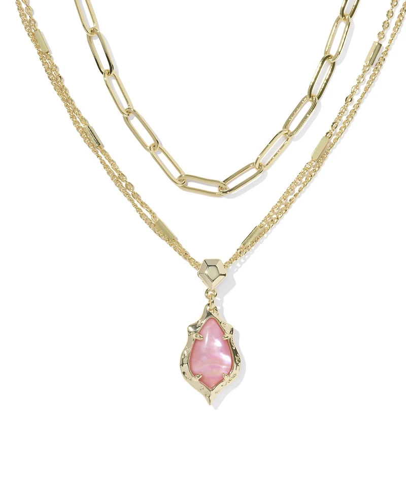 Kendra Scott Adriana Scallop Frame Multi Strand 14k Gold Over Brass Necklace