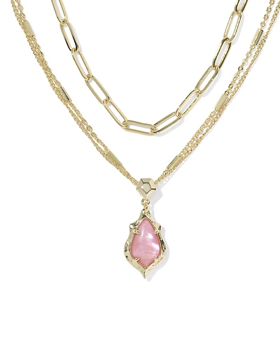 Kendra Scott Adriana Scallop Frame Multi Strand 14k Gold Over Brass Necklace