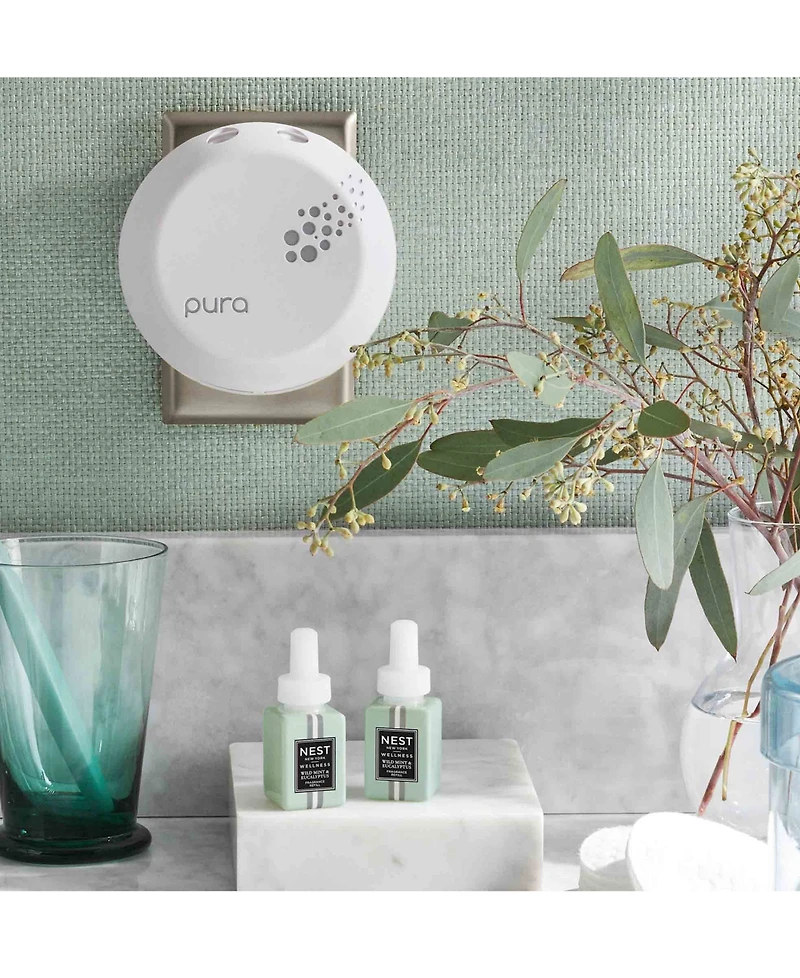 Nest New York Pura Smart Home Fragrance Wild Mint Diffuser Refill Duo Set