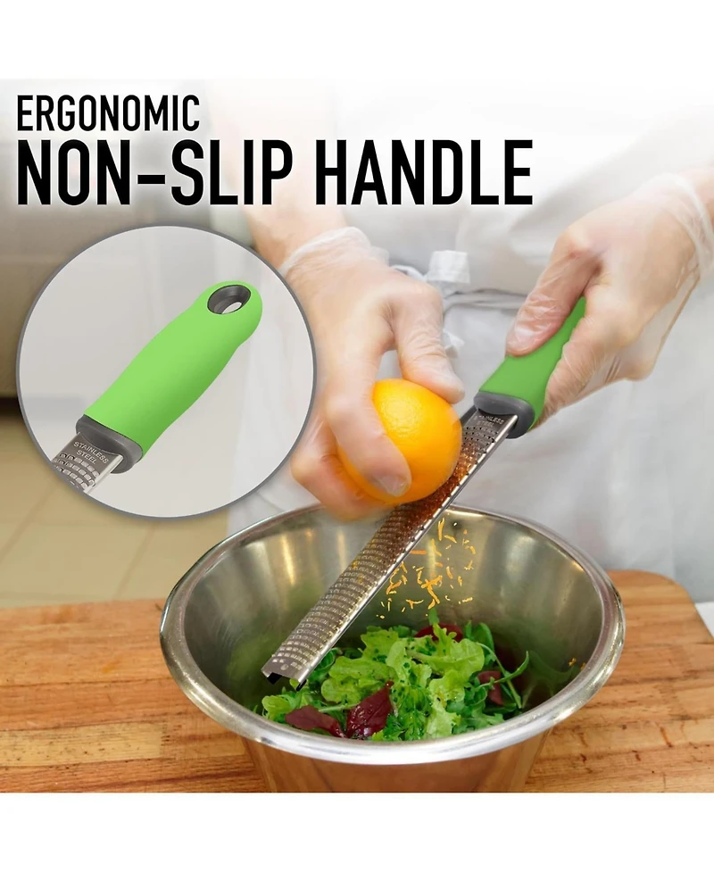 Zulay Kitchen Handheld Stainless Steel Cheese Grater & Zester