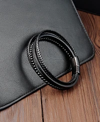 Rhona Sutton Men's Calibre Leather & Stainless Steel Bracelet