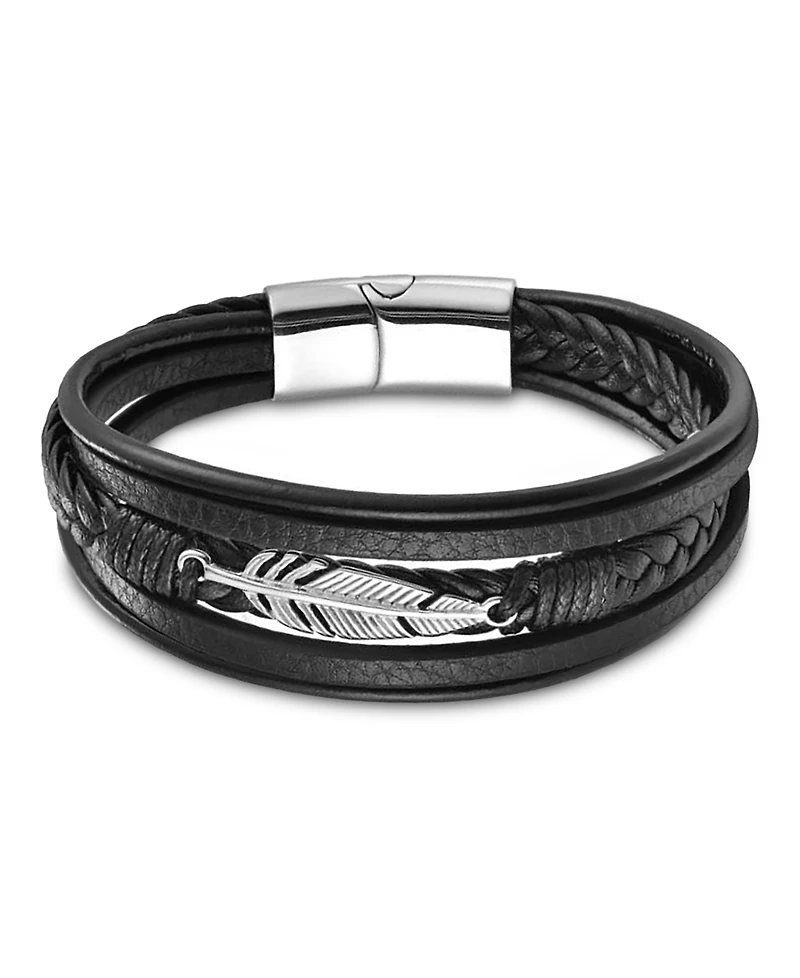 Rhona Sutton Men's Alaris Leather & Stainless Steel Bracelet