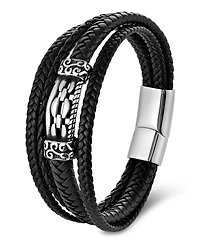 Rhona Sutton Men's Nexara Leather & Stainless Steel Bracelet
